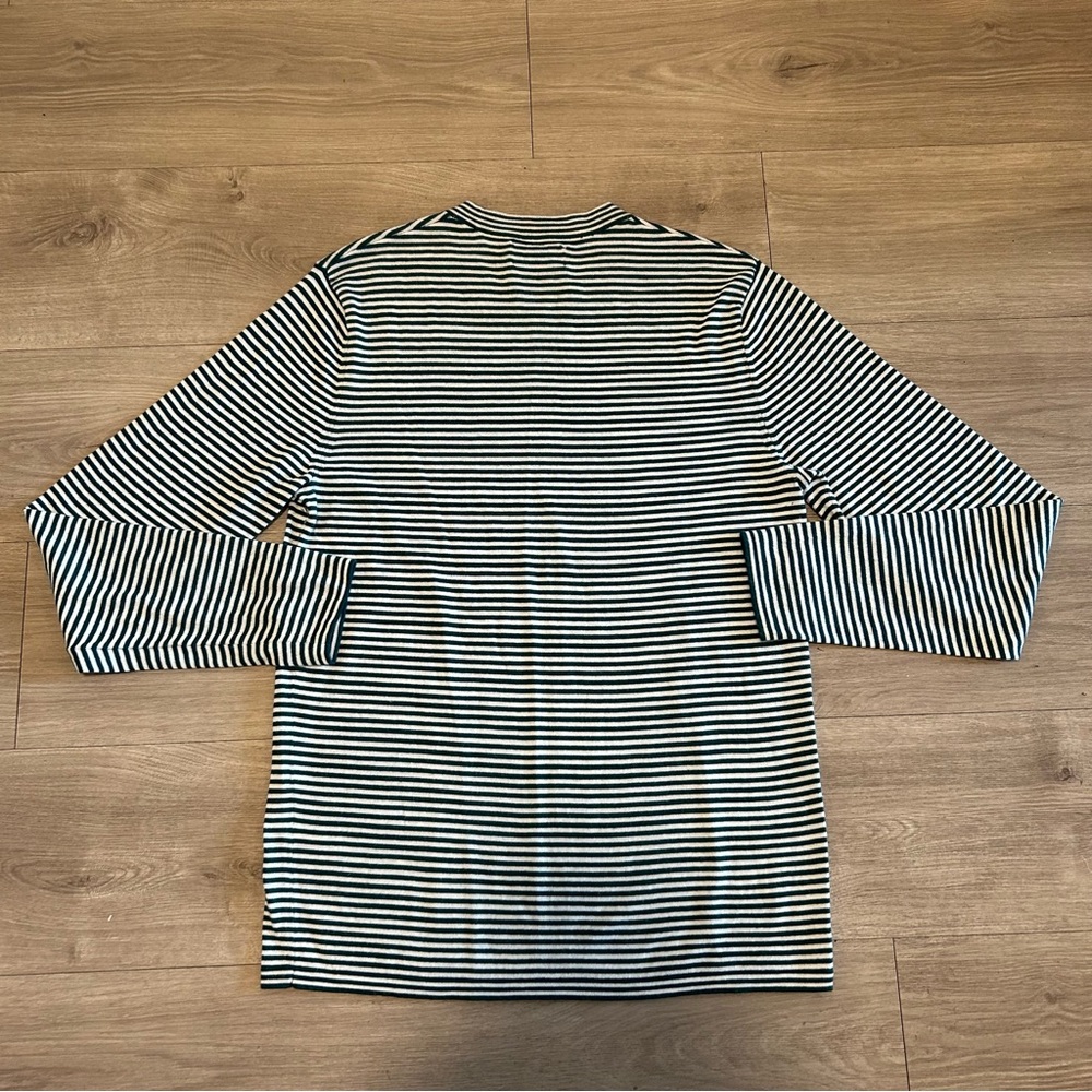 Bonobos Green and White Striped Long Sleeve Tee - Picture 3 of 3